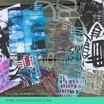 SOULFUL scribbles stencils kit no. 1 by traci bautista